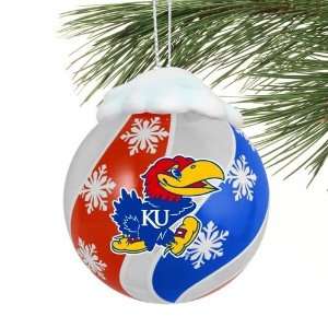  Kansas Jayhawks Light Up Glass Ornament
