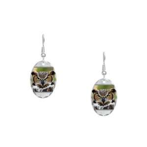  Earring Oval Charm Great Horned Owl Artsmith Inc Jewelry