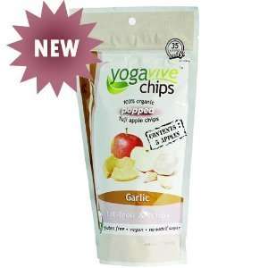 NEW FLAVOR Yogavive 100% Organic POPPED Apple Chips, Garlic Flavor, 1 