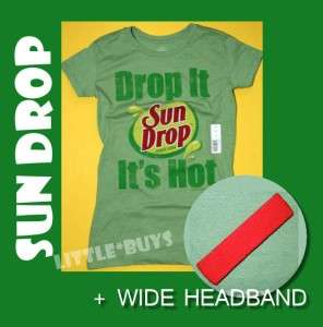 SUN DROP SHIRT + WIDE RED HEADBAND SET * Medium, XL or 2X * T Shirt 