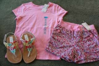 NWT Girls Summer Clothes Lot outfit 4 4t outfit sandals 10 TCP smart 