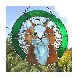  Golden Brown Kitten Stained Glass Stained Glass Suncatcher 