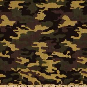  44 Wide Camo Small Green/Brown Fabric By The Yard Arts 