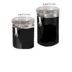  3 pc Black Sure Grip + Stainless Steel Canisters with Airtight 