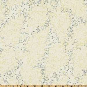  44 Wide Alhambra Abstract Squiggles Cream/Blue Fabric By 