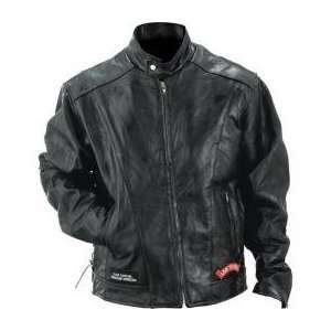 Diamond Plate Rock Design Genuine Buffalo Leather Motorcycle Jacket 
