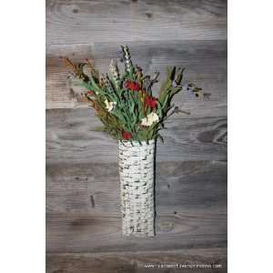  Red and White Flowers in Basket 