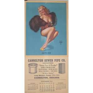  November 1941 Calendar Pin Up Girl, Artist Earl Moran 