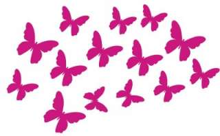 14 Silhouette Butterfly Wall Stickers Removable Nursery  