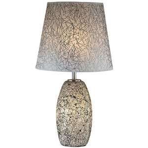 Lite Source LS 20850WHT Calix 2 Light Table Lamp, White Crackled Glass 