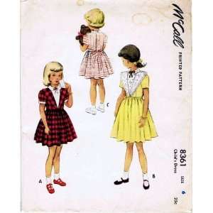  McCall 8361 Vintage Sewing Pattern Girls Dress Size 6 