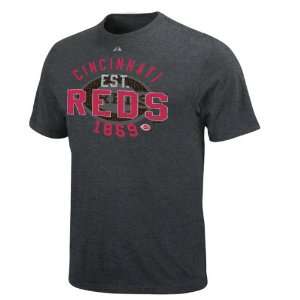Cincinnati Reds Characoal Bank on It Heathered T Shirt  