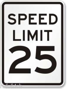 25 mph Speed Limit Aluminum Street Sign 18x24 *NEW*  