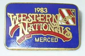 NSRA WESTERN NATIONALS LAPEL PIN~1983 MERCED~STREET ROD  