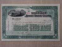 Antique Milwaukee Street Railway Stock Certificate 1895  
