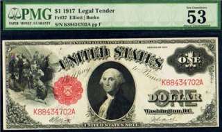  #37 1917 $1 Legal Tender Key Elliott/Burke Looks Solid Unc  
