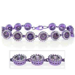 Studio 54 Ladies Bracelet in Purple Steel with Violet Cubic Zirconia 