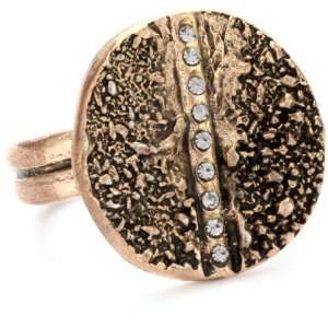  Paige Novick Lake Como Rose Gold Textured Medallion Ring 