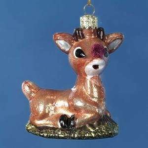  Rudolph The Red Nosed Reindeer Glass Christmas Ornament 3 