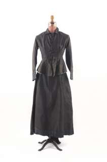 VINTAGE 1900s Edwardian Peplum SILK Bustle Suit DRESS  