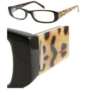  Rampage Eyeglasses R150 Black/Cheetah Print Optical Frame 