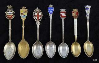   Enameled Demitasse Souvenir Spoons Newfoundland Stockholm  