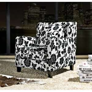   Living Barrington Black and White Floral Armchair