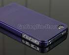   Clear Hard Back Case Cover Skin For iPhone 4 4G 4S Purple Color C40