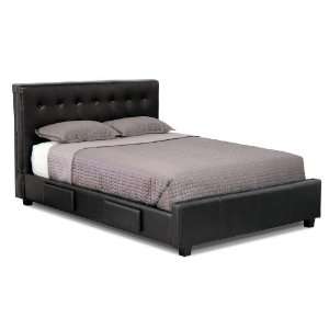  Longford Black Brown Modern Storage Bed King Bed