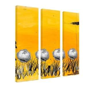   set Three Flowers by Miguel Paredes, Canvas Art (Set of 3)   24 x 8