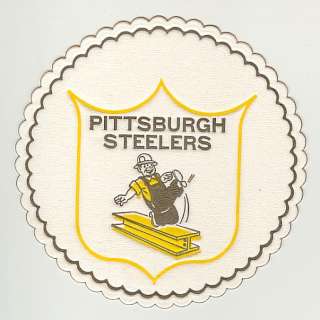 1950s PITTSBURGH STEELERS Logo Old Paper Drink Coaster  