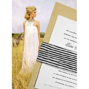   Invitations Kit Wheat with Zebra Print Sash