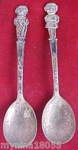 1960s Silverplate Campbells Soup Boy & Girl Soup Spoons  