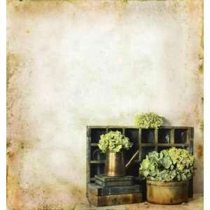  Flowers and Antique Books on a Grunge Background.   Peel 