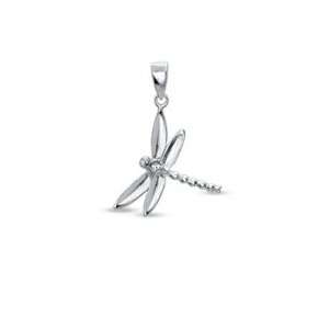  Cubic Zirconia Dragonfly Charm in Sterling Silver RINGS Jewelry