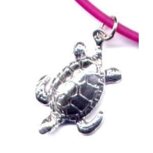   Fuschia Sea Turtle Ankle Bracelet Sterling Silver Jewelry Gift Boxed