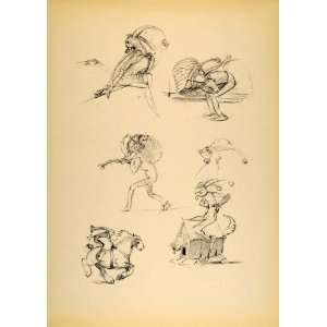  1948 Hurter Walt Disney Cartoon Tyll Jester Horse Print 