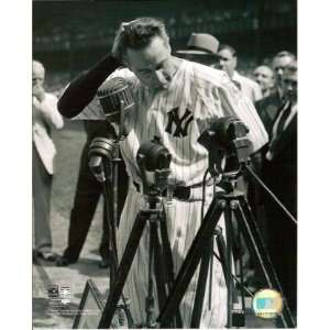  Lou Gehrig New York Yankees Speech at Microphones Color 
