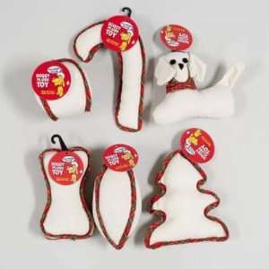    Dog Toy White/Christmas Plaid Trim Case Pack 96