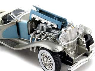 1935 DUESENBERG SSJ SILVER/BLUE 132 DIECAST MODEL CAR  