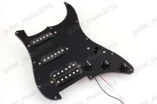 Loaded Prewired Pickguard Black 3ply SSH for Stratocaster  