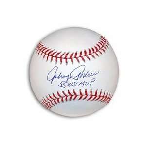  Johnny Podres Autographed MLB Baseball Inscribed with 55 