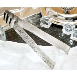 Silver Embossed Brass Ice Tongs 