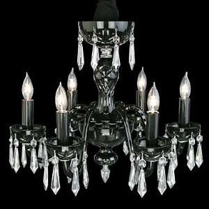  Lismore Black Six Arm Chandelier by Waterford Crystal 