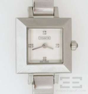 Coach Stainless Steel & Diamond Square Face Watch  