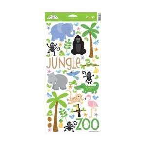  Doodlebug Zoofari Cardstock Stickers 6X13 Sheet Jungle 