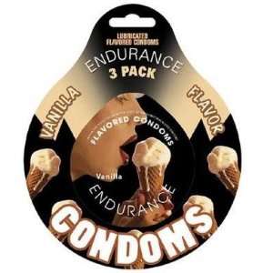  Endurance Flavored 3Pk Condoms Vanilla Health & Personal 