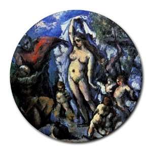  Temptation of St. Anthony by Paul Cezanne Round Mouse Pad 