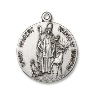 Sterling Silver St. Hubert of Liege Medal with 24 Stainless Silver 