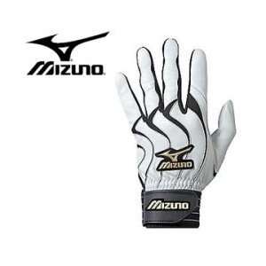  Mizuno Global Elite Batting Gloves   White/Black   XL 